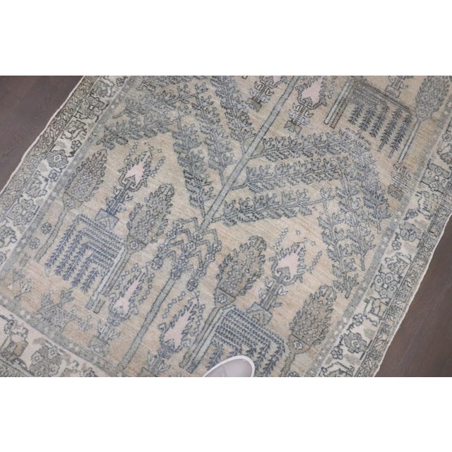 Persian Early 20th Century Tree of Life Neutral Accent Malayer Rug - 4' x 7' For Sale - Image 3 of 6