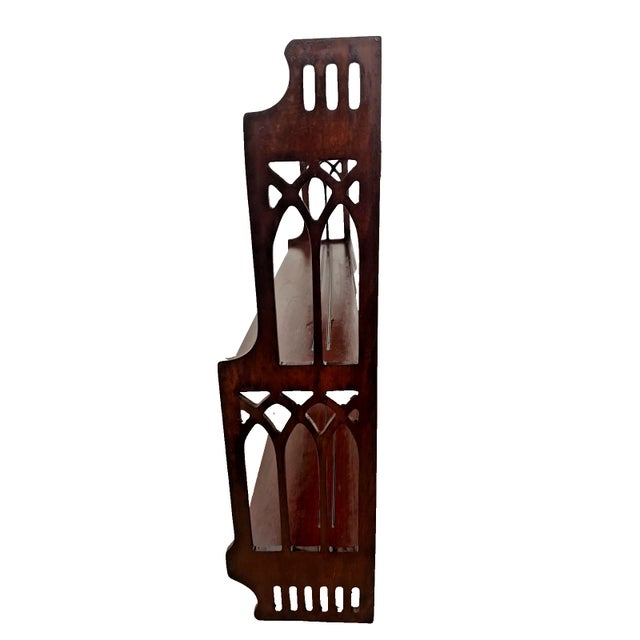 Antique Mahogany Plate Shelf Small Book Display Free Standing or Wall Mount For Sale In Palm Springs - Image 6 of 10