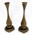 French Antique French Embossed Bronze Candle Holders- a Pair For Sale - Image 3 of 13