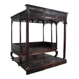 Authentic Rare 19th Antique Chinese Canopy Bed For Sale