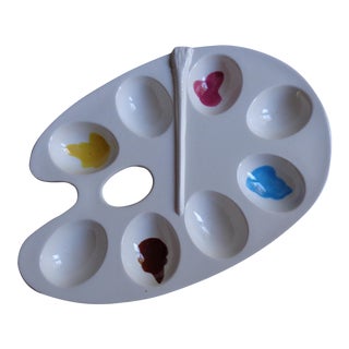Vintage Artist's Palette Deviled Egg Platter For Sale