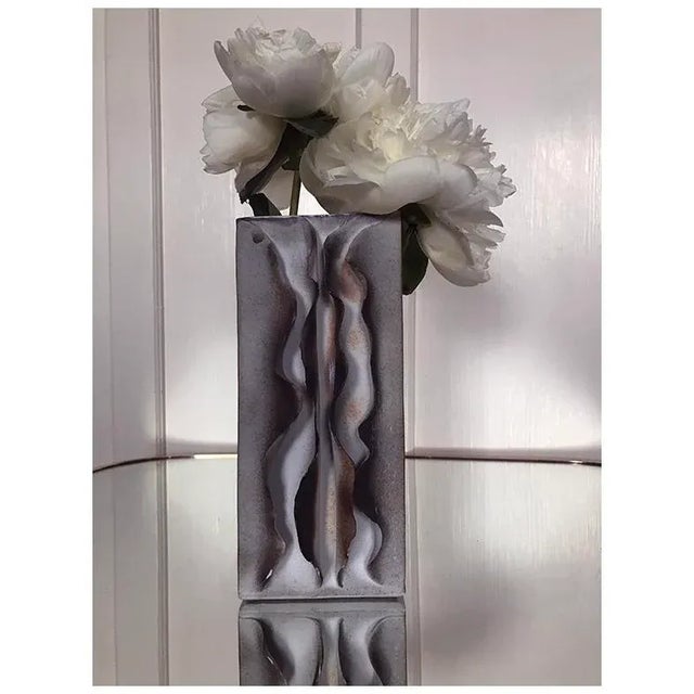 Textile 1970s LaMers Studio Organic Lace Pottery Vessel For Sale - Image 7 of 8