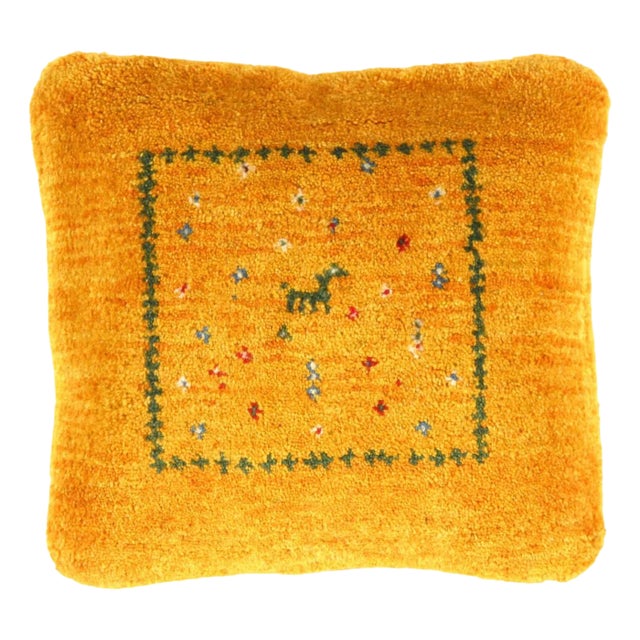Pasargad DC Fine Hand Knotted Persian Gabbeh Pillow For Sale