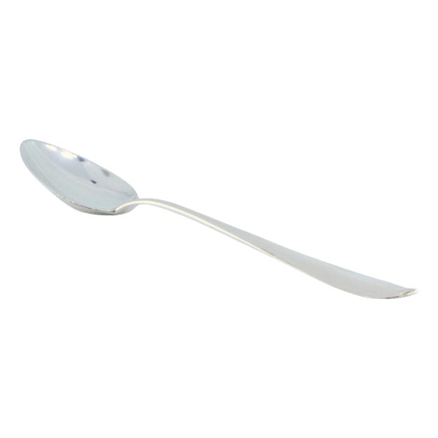 Rice Spoon and Serving Spoon in Plain Silver For Sale