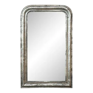 Antique French Louis Philippe Period Silvered Mirror