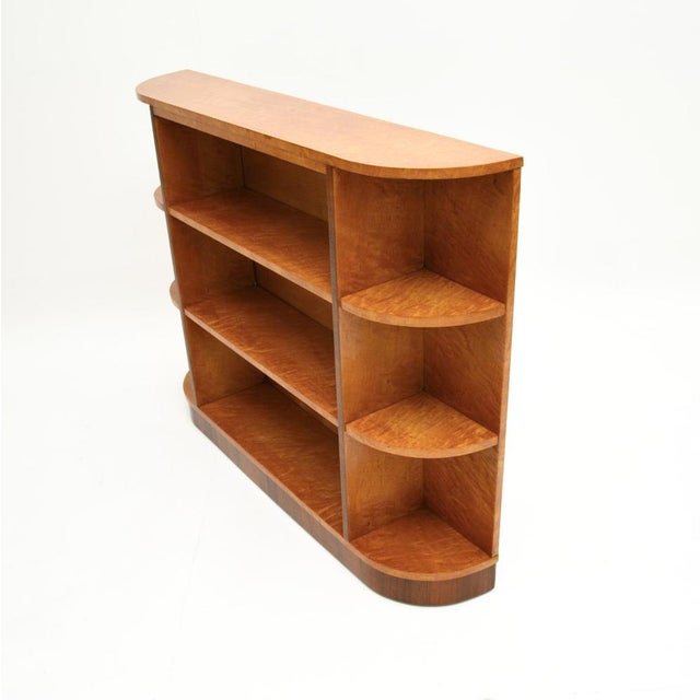 Art Deco Birdseye Maple Open Bookcase, 1930s For Sale - Image 4 of 10