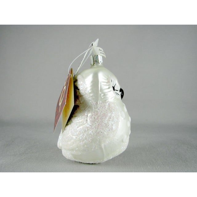 Neiman Marcus Blown Glass Snow Owl Christmas Ornament For Sale - Image 6 of 9