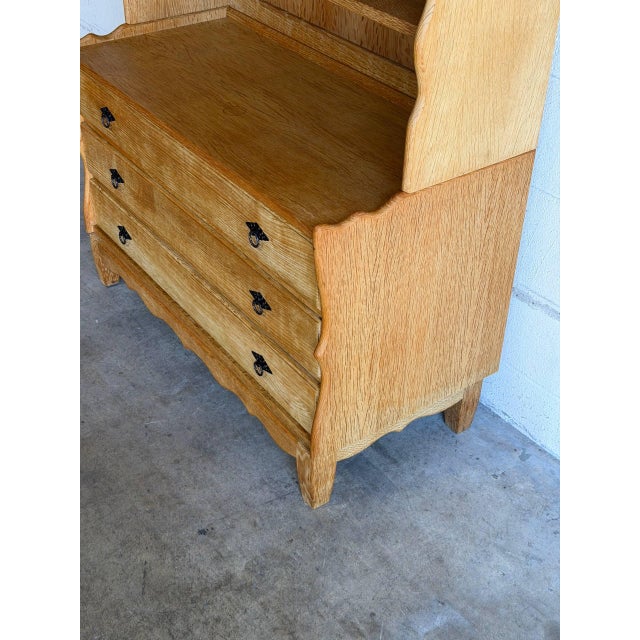 1960s Vintage Oak Bookcase With Drawers Danish Open Shelving Unit 1970s For Sale - Image 5 of 9