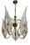 Large Brass and Murano Glass Leaves Chandelier, Italy, 1980s For Sale