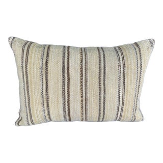 Turkish Hemp Pillow Cushion Natural Beige Brown Pillow Cushion Cover 16 "x 24" For Sale