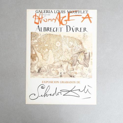 Original 1971 Exhibition Poster by Salvador Dalí – "Hommage à Albrecht Dürer," Galería Louis Moufflet Artist: Salvador...