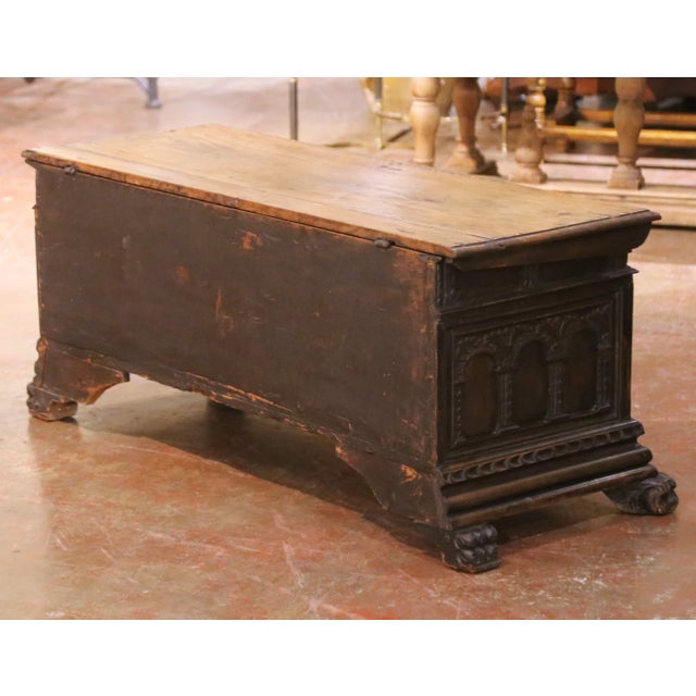 Mid-18th Century Italian Baroque Carved Walnut Cassone Blanket Chest For Sale - Image 12 of 12