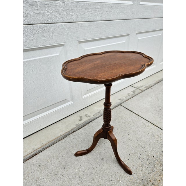 Brandt Brandt Mahogany Oval Side Table Candle Stand For Sale - Image 4 of 12