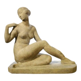 Art Deco 21‚Äù Tall Statue Sculpture by Marcel Bouraine "Awakening" With Provenance For Sale