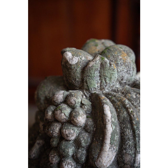 1970s Concrete Garden Pots Decorated with Fruit, 1970s, Set of 2 For Sale - Image 5 of 10