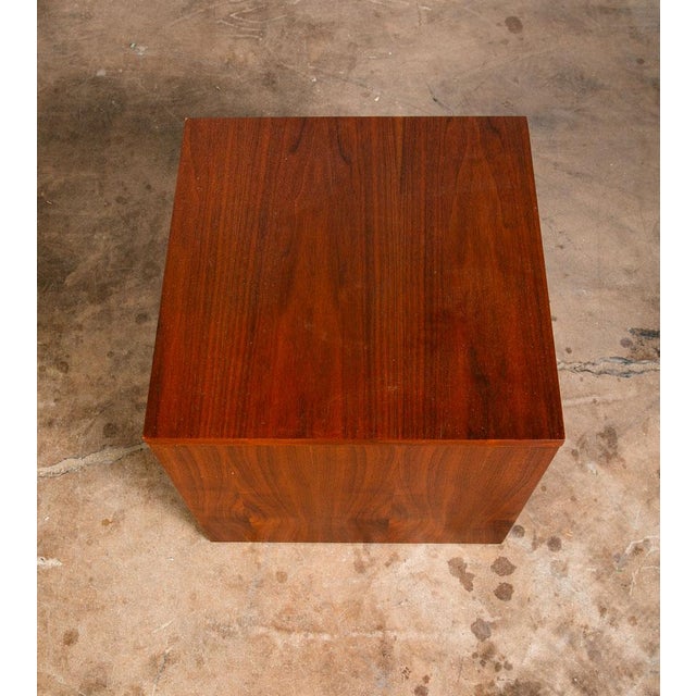 Mid-Century Modern Mid Century Modern Side Table Square End Tambour Door Walnut Wood Vintage For Sale - Image 3 of 8