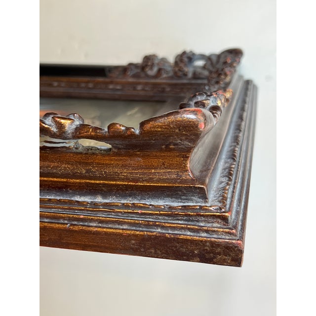 Ebony 1950s Mid Century Rooster Oil Painting With Spanish Baroque Style Frame For Sale - Image 8 of 18