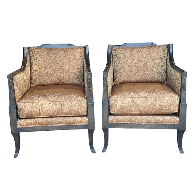 Wood Set of Two French Country Style Accent Chairs by Guy Chaddock For Sale - Image 7 of 12