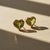 Geometric Heart Peridot Stud Earrings, Silver, Gold, Pair For Sale - Image 4 of 8