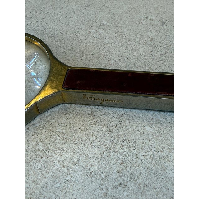 Italian Ferragamo Magnifying Glass With Leather Handle, Italy, 1970s For Sale - Image 3 of 5