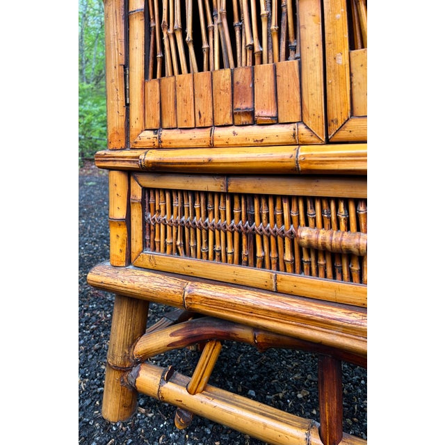Vintage Palm Beach Regency Bamboo Cabinet For Sale - Image 12 of 12