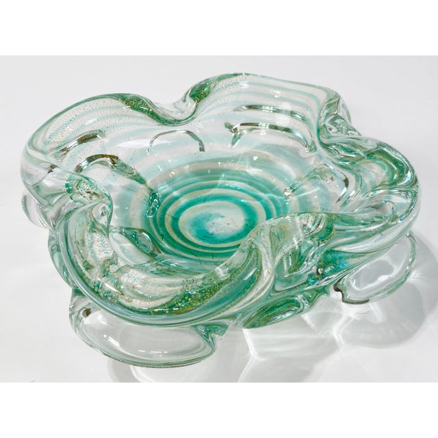 Vintage Murano Style Green Swirl Catchall Dish or Ashtray For Sale In Kansas City - Image 6 of 9