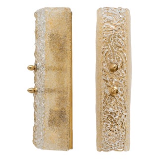 Murano Glass abd Gilt Brass Sconces, Graniglia, Italy, 2000s, Set of 2 For Sale