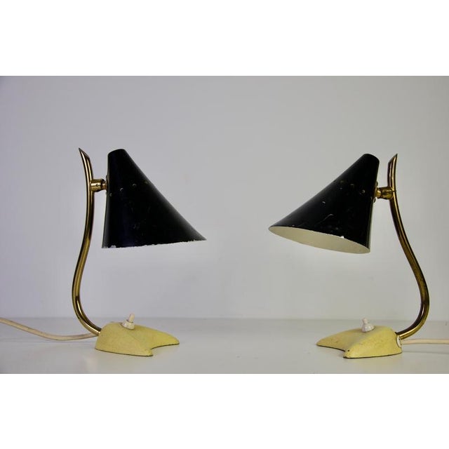 1960s Mid-Century Modern Italian Brass Table Lamps, 1960s, Set of 2 For Sale - Image 5 of 15