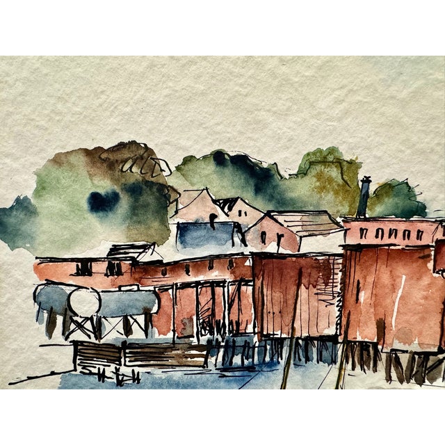 Original watercolor on paper by Henry Emil Salloch, also known as Heinz Emil Salloch, the German-born American artist and...