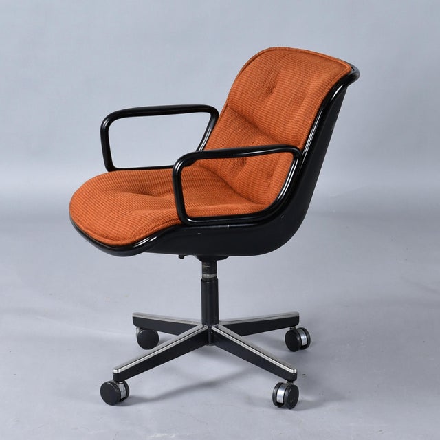 Burnt Orange Pair of 1979 Charles Pollock for Knoll Burnt Orange Executive Chairs For Sale - Image 8 of 16