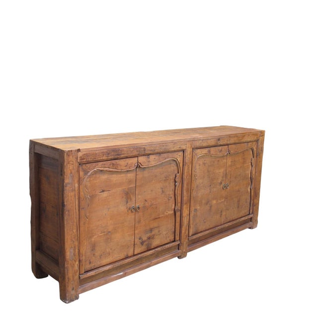17th Century Double-Door Pine Farmer's Sideboard Cabinet For Sale - Image 5 of 12