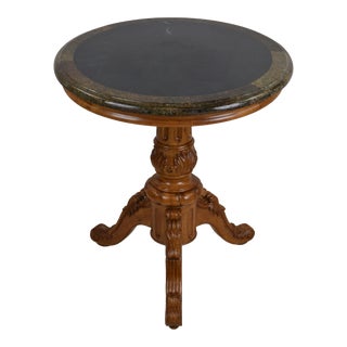 2000s French Style Gueridon Marble Top Entryway Table For Sale