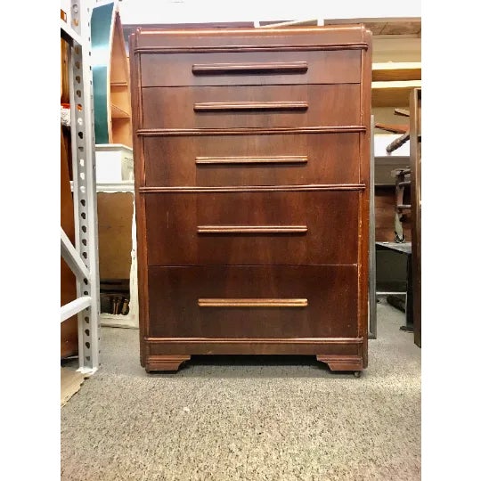 Art Deco Vintage Art Deco Wood Dresser For Sale - Image 3 of 4