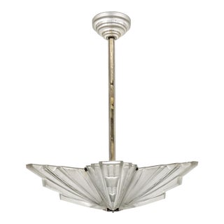 French Art Deco Chandelier Signed Marius-Ernest Sabino For Sale