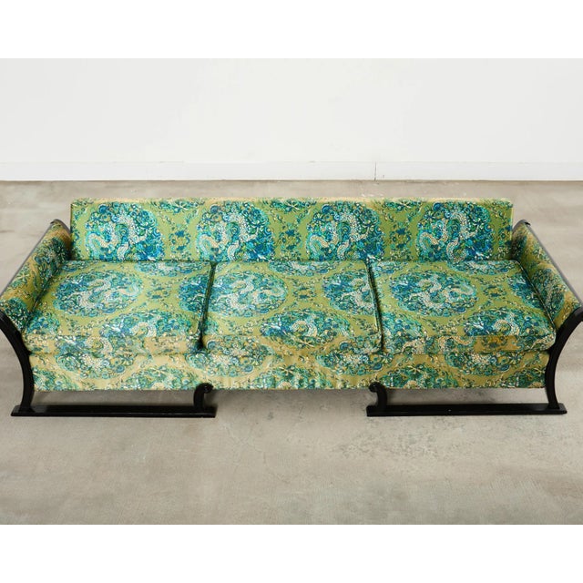 Midcentury James Mont Style Lacquered Gondola Dragon Sofa For Sale In Sacramento - Image 6 of 17