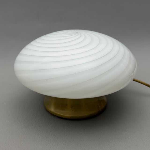 White Murano Glass Table Lamp, 1970s For Sale - Image 13 of 13