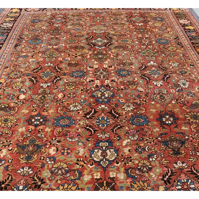 Tribal Antique Rug Featuring a All-Over Floral Design 12'4 X 17'0 For Sale - Image 3 of 12