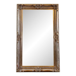 Oversized Ornate Silver Full-Length Floor Mirror, 87.5" For Sale