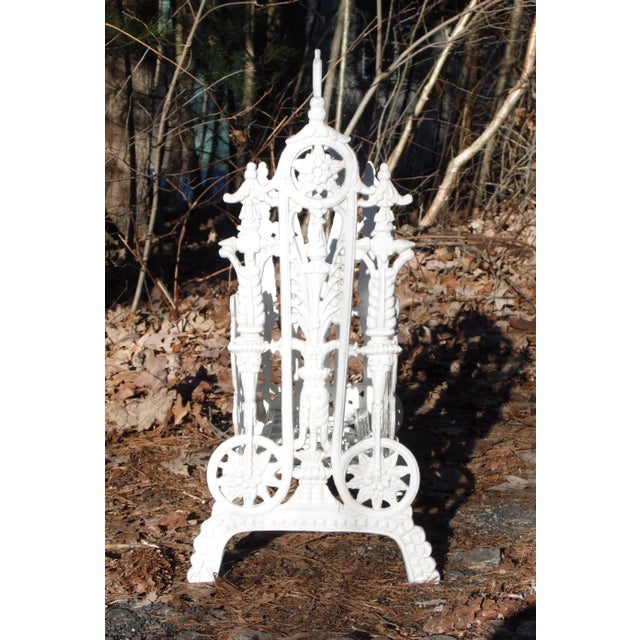 Victorian Antique Victorian Cast Iron Magazine Rack Vintage Sheet Music Stand For Sale - Image 3 of 12