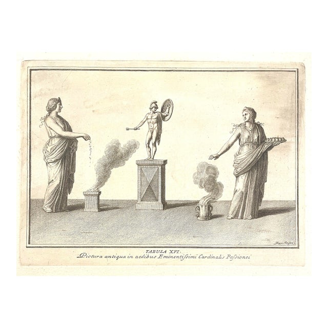 Antique Sacrifice to Mars Mythological Engraving For Sale