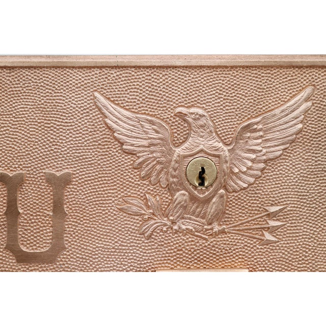 Traditional Antique Cast Bronze 708 United State Post Office Box Door For Sale - Image 3 of 8