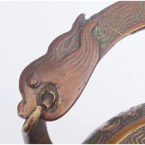 Brown Bronze Can with Multi-Colored Enamel For Sale - Image 8 of 10