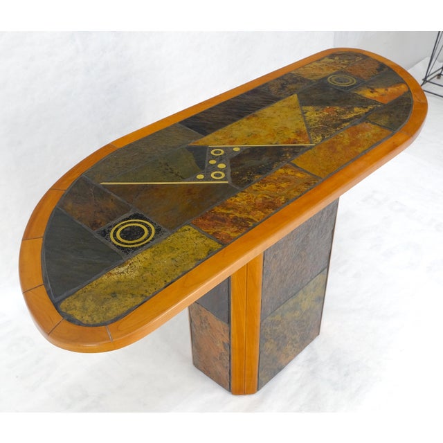 Boomerang Shape Slate Tile Top & Base Mid Century Modern Studio Coffee Table For Sale - Image 6 of 16