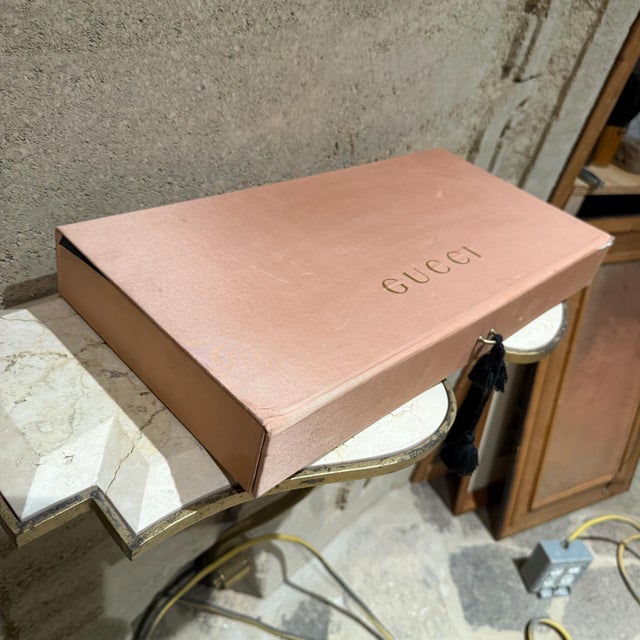 Modern Vintage Gucci Makeup Lipstick Vault Beveled Mirror For Sale - Image 3 of 9