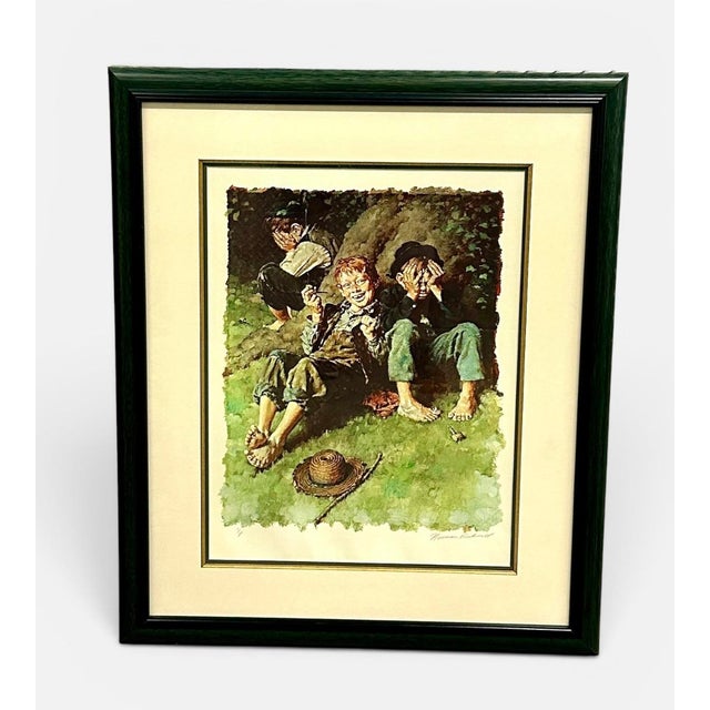 1970s Norman Rockwell “First Smoke” Tom Sawyer Suite Collotype, 7/200, Framed For Sale In Los Angeles - Image 6 of 8