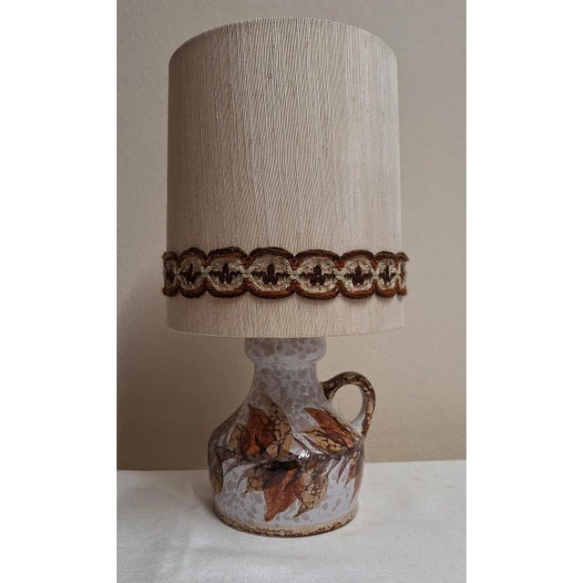 Textile Vintage German Table Lamp with Ceramic Base, 1980s For Sale - Image 7 of 7