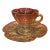 Vintage Eastern European Ombre Glass Cup and Saucer Set- 2 Pieces For Sale