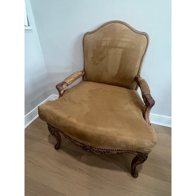 Marquesa Suede Lounge Chair by Kreiss For Sale - Image 11 of 14