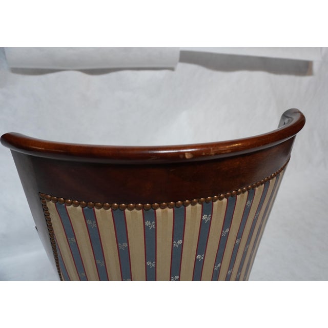Mid 20th Century Empire Style Barrel Back Armchair With Swan Head Detail For Sale - Image 14 of 16