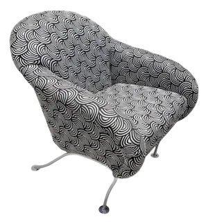 Vintage Postmodern Pull Up Side Lounge Chair by Thayer Coggin